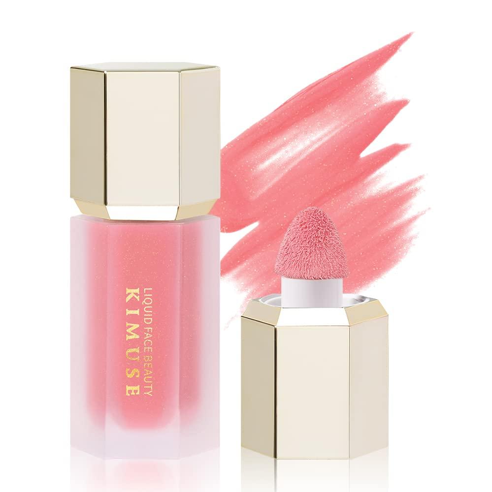 Kimuse Gel Cream Blush, Liquid Blush, Natural Look, Dewy Finish Liquid Blush, MakeUp, 4 ml (Happiness Shimmer Peachy Pink)