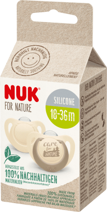 NUK Pacifier for Nature, Silicone, Gr.3 beige, 18-36 months, 2 pcs