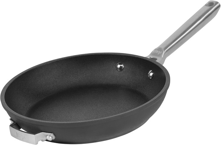 Ninja Foodi ZEROSTICK Stackable Frying Pan 24 cm, Hard Anodized Aluminum, Durable, Space-Saving, Suitable for Induction Cookers, Oven and Dishwasher Safe, Gray C50024EU