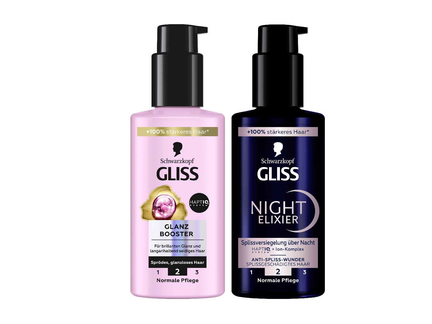 Gliss Shine Booster Hair Serum (100 ml), Hair Care for Brilliant Shine, Leave in Hair Care & Gliss Night Elixir Anti-Split Ends Miracle (100 ml), Hair Serum Seals Split Ends During Sleep