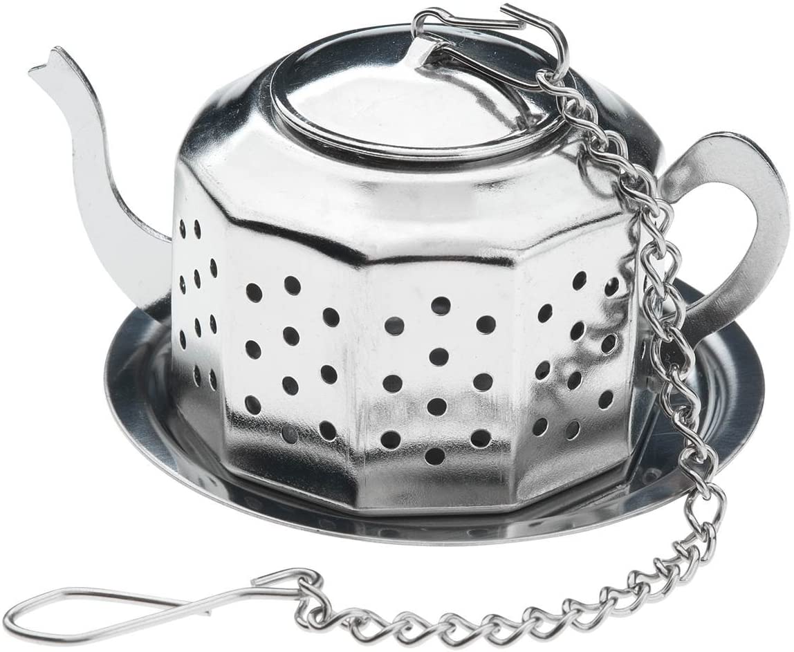 Tea Filter with Tray Stainless Steel Teapot Design