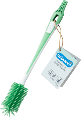 babylove Bottle and sucker brush green, 1 pc