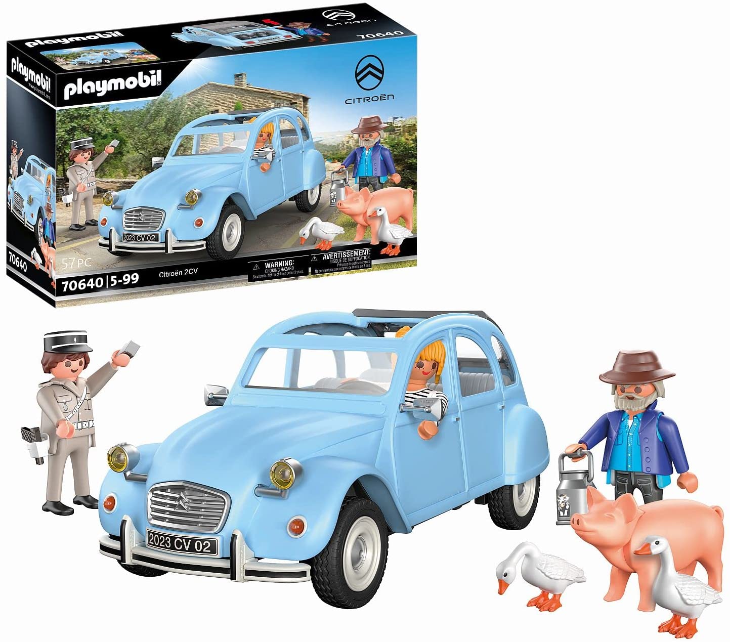 Playmobil Classic Car 70640 Citroën 2 CV Duck with Removable Hood, Collectable for Car Fans, Toy for Collectors and Children from 5 Years