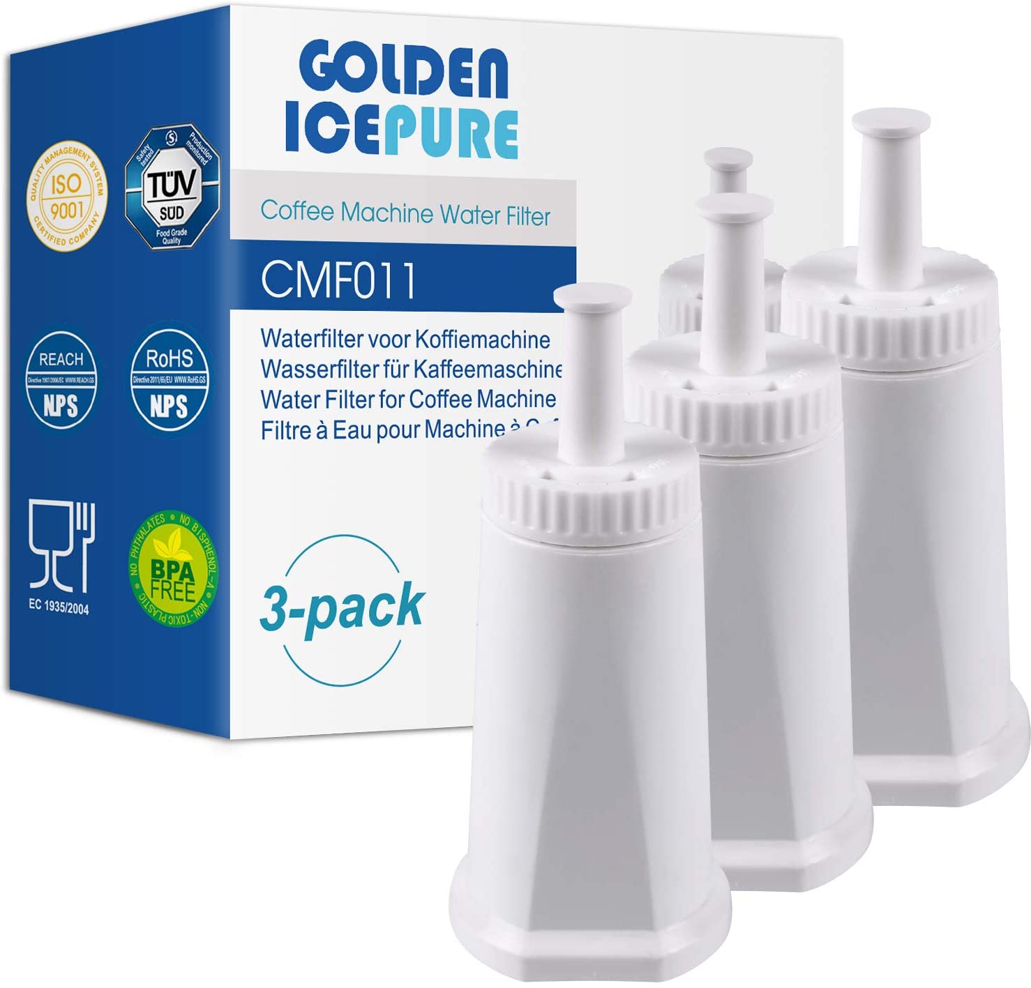 TÜV SÜD certified water filters for coffee machines Sage Claris Barista SES008 SES810 SES880 SES920 SES980 SES990 not for SES875 3 pieces from Golden Icepure (invoice available) (3)
