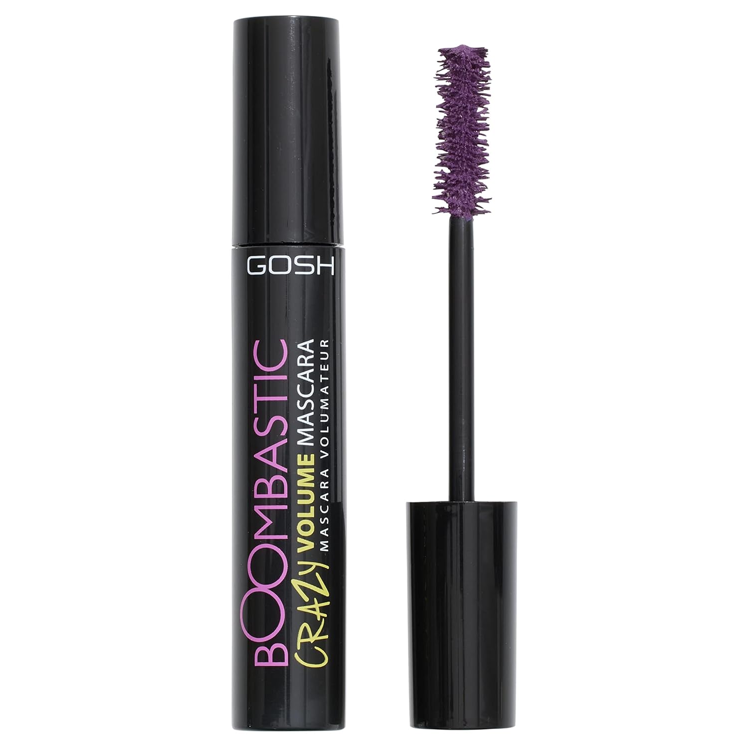 GOSH BOOMBASTIC Crazy Mascara for Extreme Volume and Long Eyelashes, Volume Mascara with Precise Brush Head, Eyelashes Without Clump, Skin-Friendly and Fragrance Free, 006 Dusty Violet