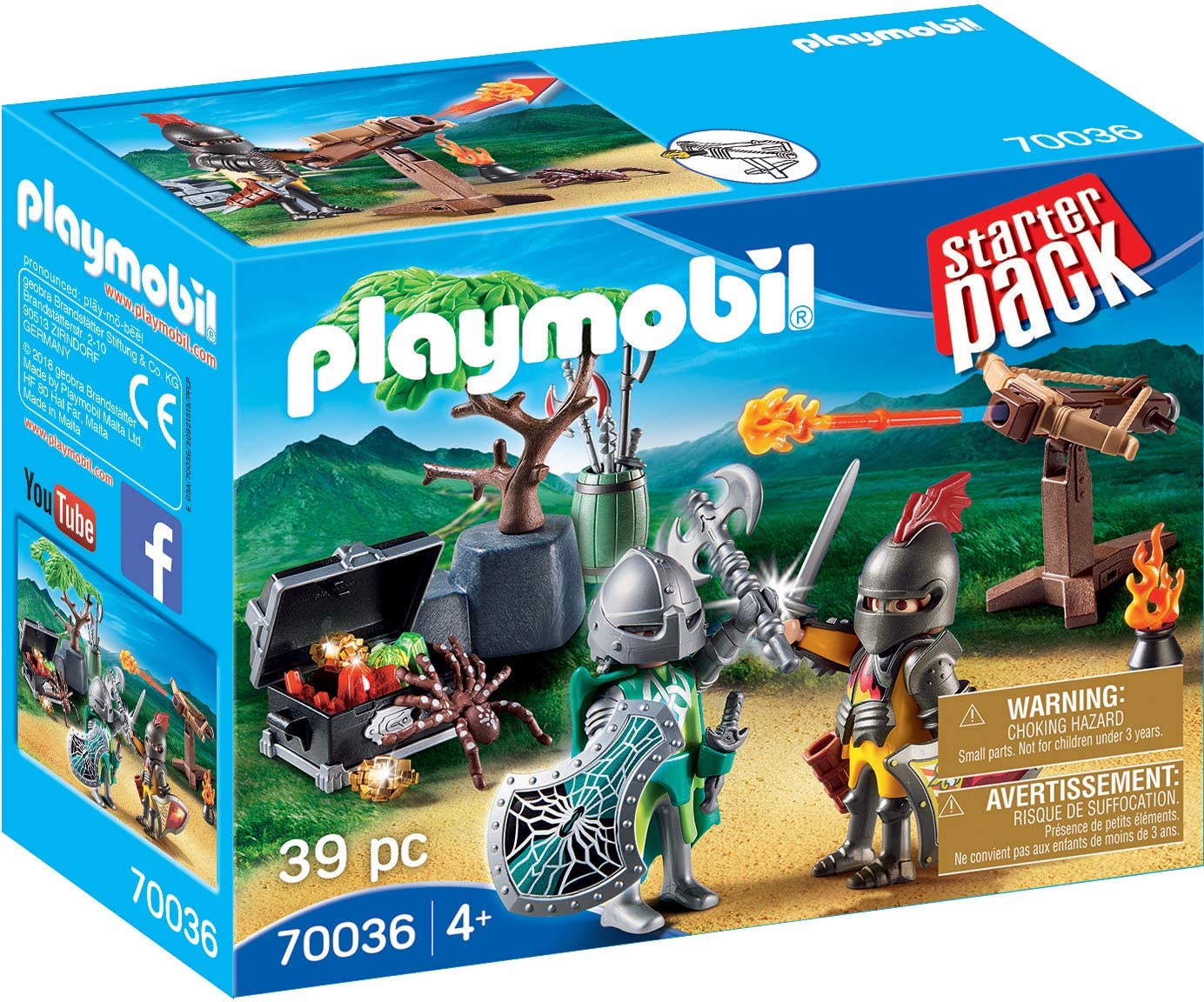 Playmobil Starterpack Knights Treasure Battle, Colourful - 70036
