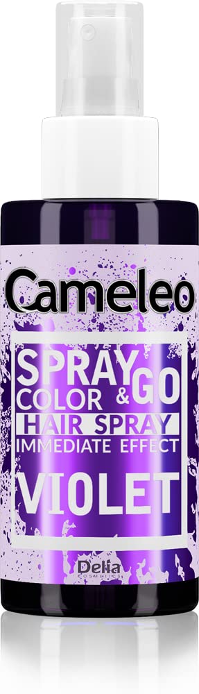 Cameleo - Spray & Go - Hair Colour Spray - Purple - For Blonde, Platinum Blonde & Grey Hair - Simply Spray & Ready - Semi-Permanent - Instant Result - Carnival Hair Colour Spray - 150 ml, ‎purple