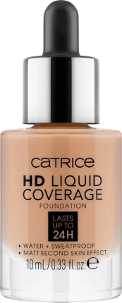 CATRICE Make-up Mini HD Liquid Coverage Foundation Warm Beige 040, 10 ml