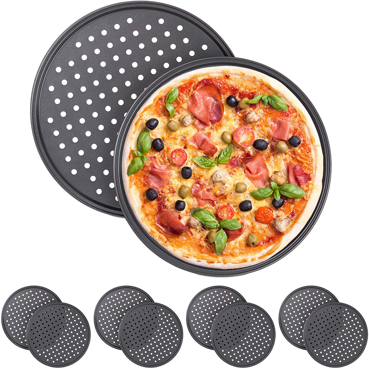 Relaxdays Set x Pizza Crisping Tray D: 32 cm.