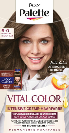 Hair color vital color 6-0 light brown, 1 hour
