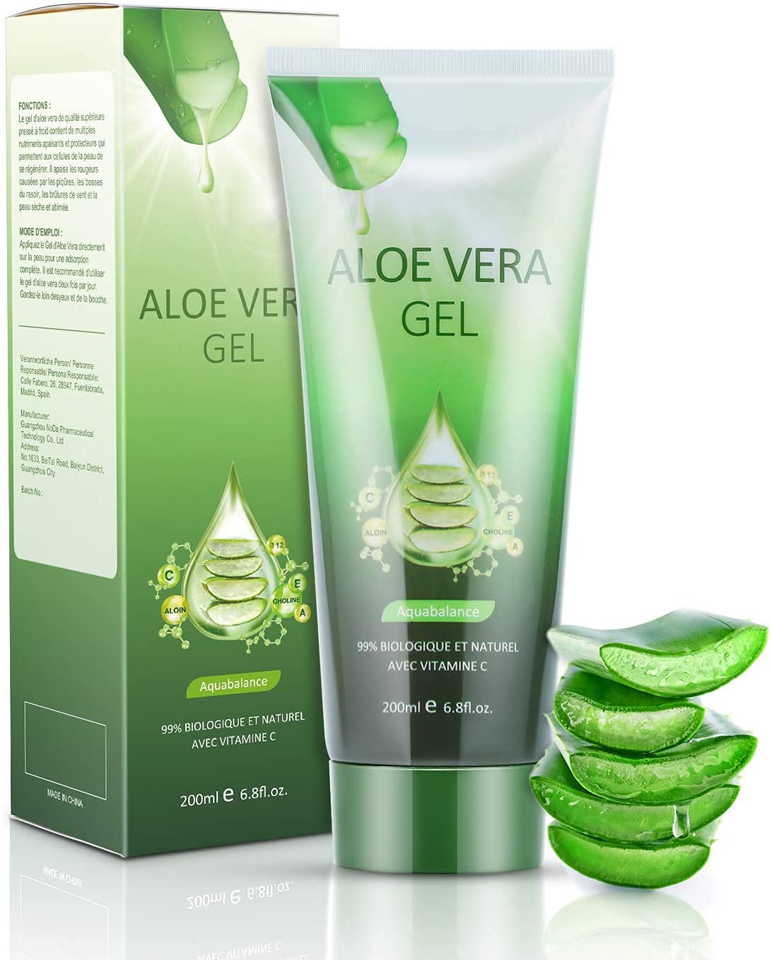 Aloe Vera Gel & Vitamin C, E - 99% Pure Plant, Deep Moisturising & Repair, After Sun Care, Moisturising Dry Skin (200 ml)