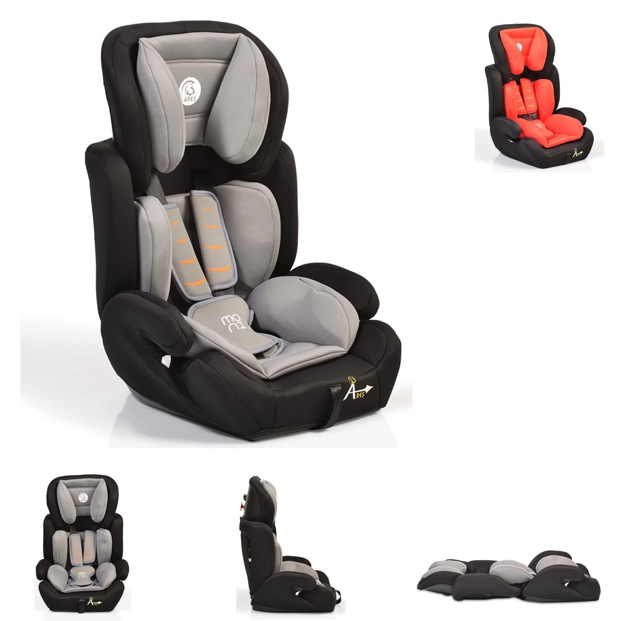 Moni Ares Child Seat Group 1/2/3 (9-36 kg) 1 to 12 Years Removable Backrest Red