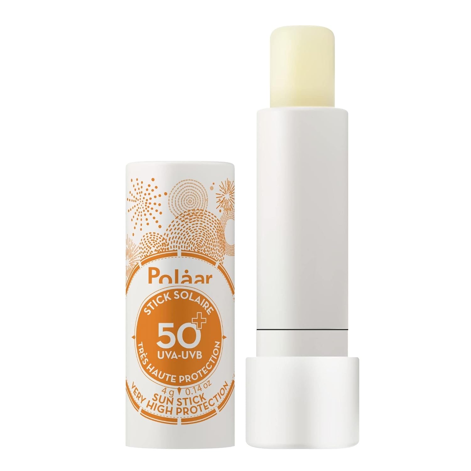 Polåar - Sun Protection Stick - Sun Cream with Very High Protection Factor SPF50+ for Lips and Sensitive Areas - Face and Body Care Without Perfume, Non-Greasy - Vegan, Made in France - 4 g