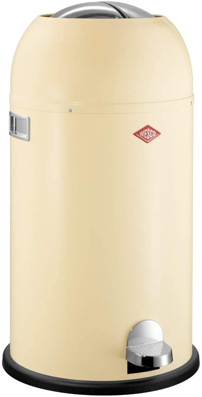 Wesco 33 L 184 631 Kickmaster waste bin 33 liter almond 37.5 x 37.5 x 69cm (L / W / H), stainless steel