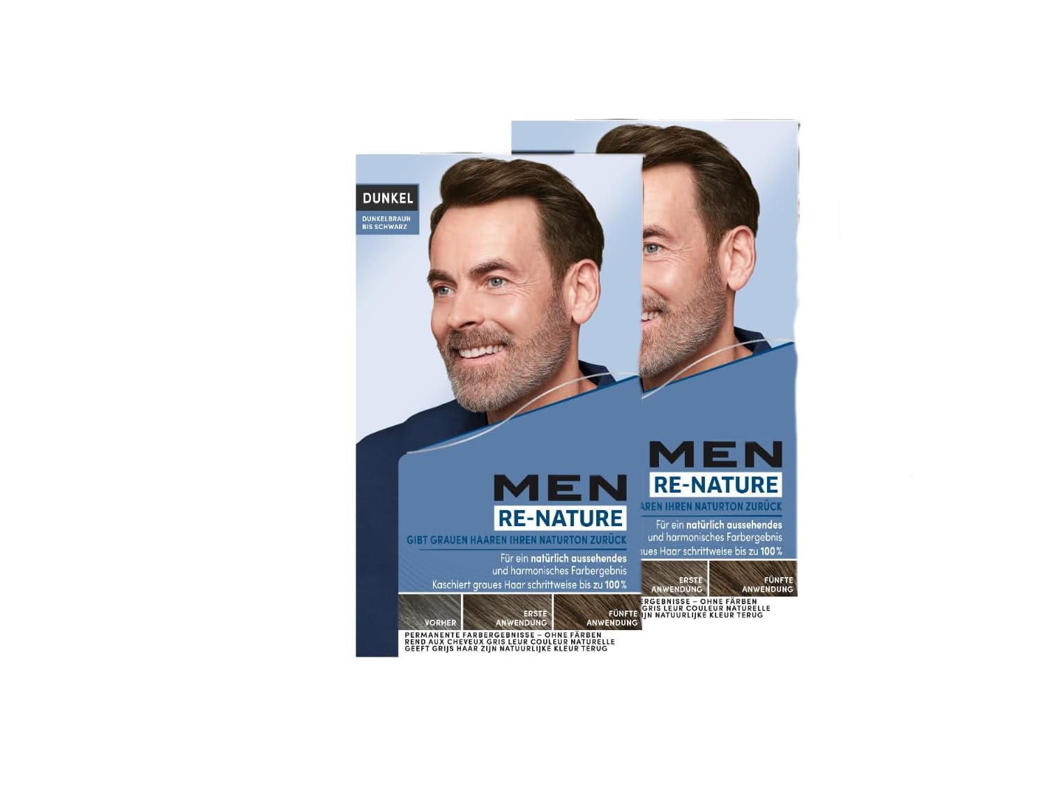 Men Perfect Re-Nature Men's Dark Brown to Black (2 x 145 ml), Re-Pigmentation Cream, Restores Natural Hair Color Without Hair Dyeing and Gently Conceals Gray Hair