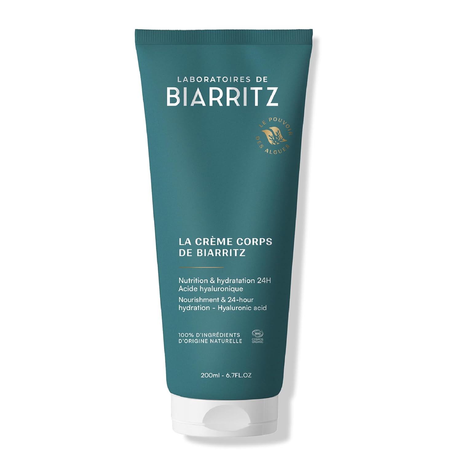 Laboratoires de Biarritz - La Crème de Biarritz - Body Cream - Nourishes and Hydrates 24h - Vegan Formula - Organic Certified - Made in France - 200 ml