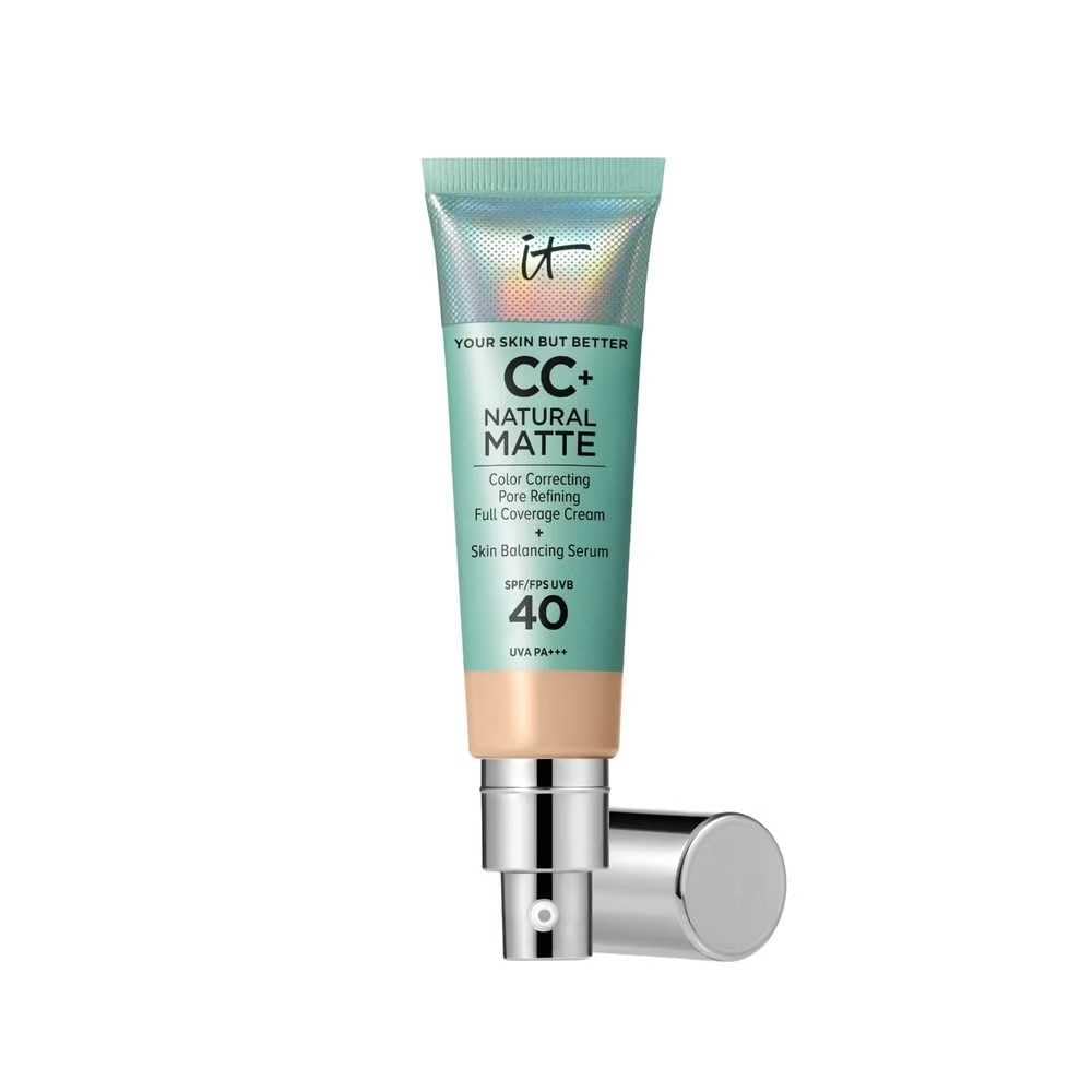 IT Cosmetics, Mattifying Makeup Foundation and Shine Control 16H Minimizes Pores Moisturizes 24 Hours, Your Skin But Better CC+ Light Tone 32ml