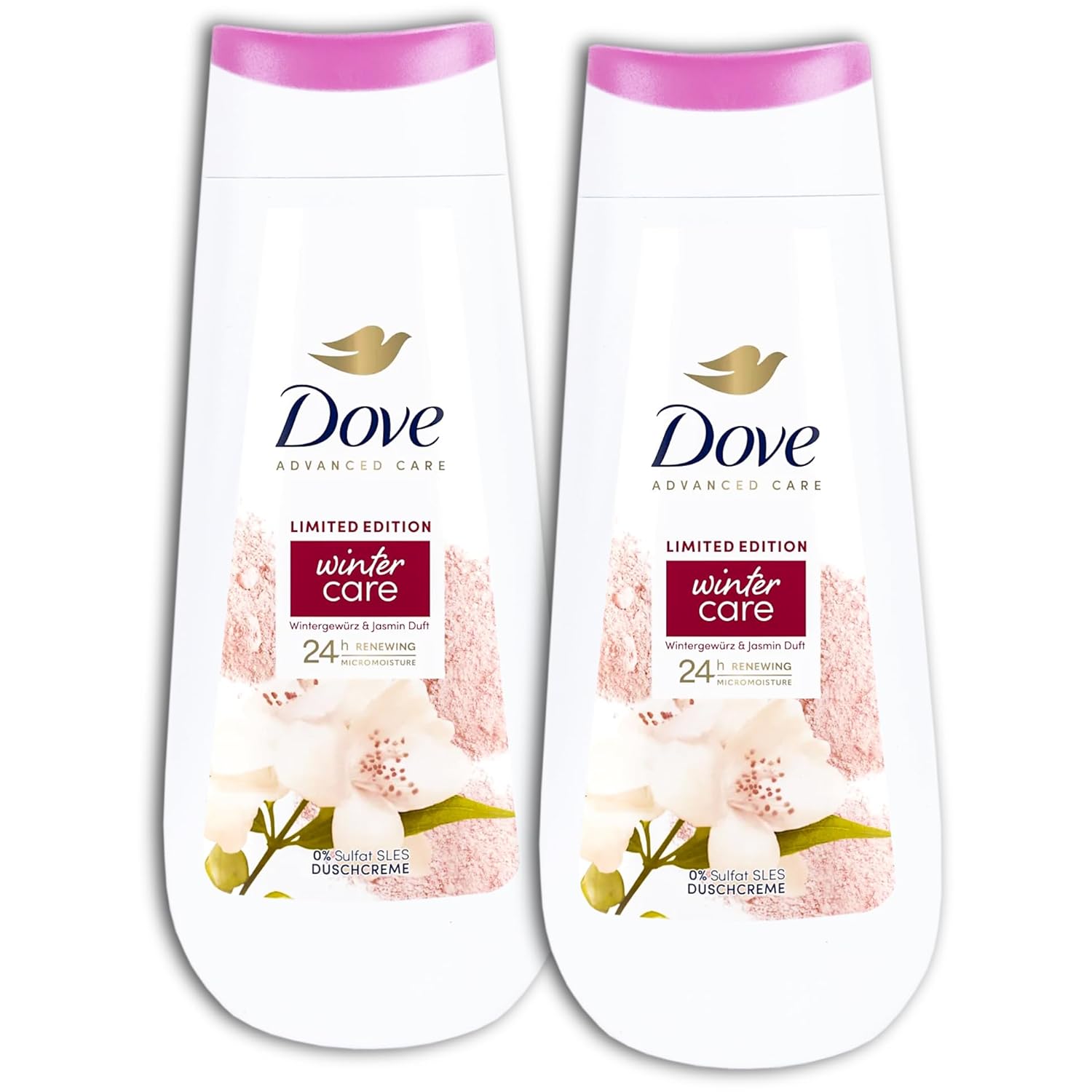 Dove Advanced Care Winter Care Shower Gel with Winter Spice and Jasmine Fragrance 2 x 225 ml Pack of 2