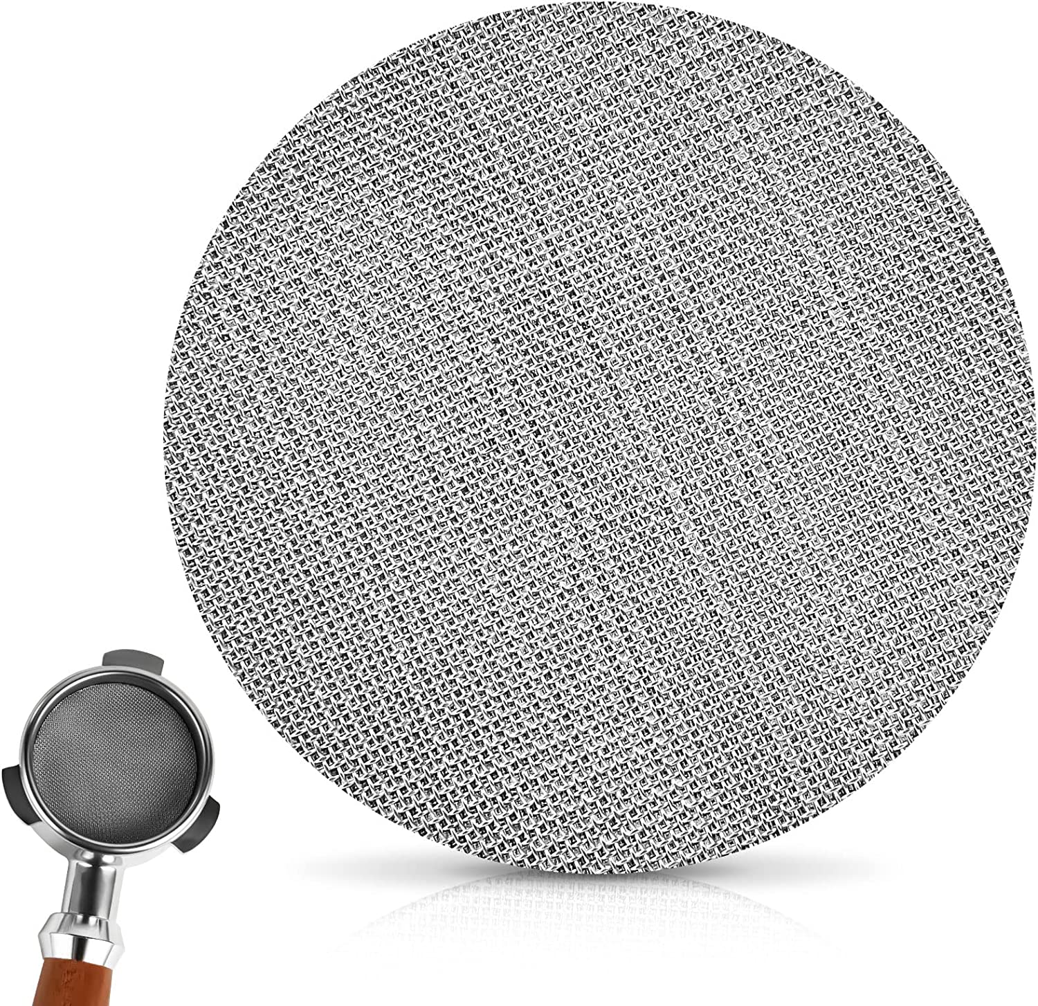 Hotut puck screen 53 mm, espresso puck strainer, coffee filter plate 1.7 mm thickness 150 μm, stainless steel 316l, reusable puck filter for espresso filter holder