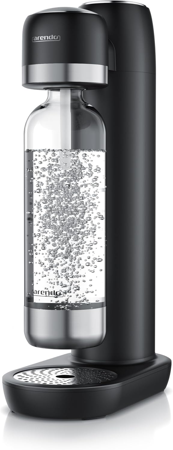 Arendo - Soda Maker Water Carbonator - Includes 1000ml Water Bottle BPA Free - Fine Dose - Soda Streamer Compatible with 60L CO2 Cylinders