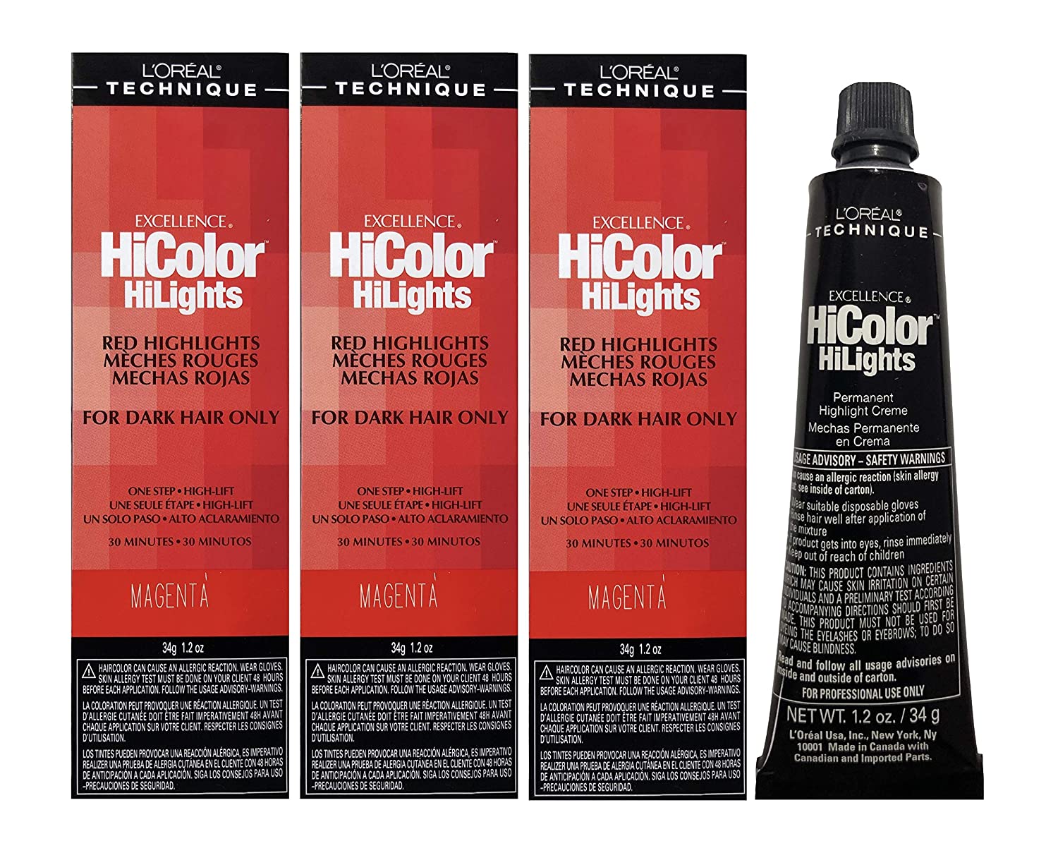 L'Oréal Paris L\'Oreal Excellence Hicolor Highlights Magenta 35ml Hair Colour (Pack of 3), ‎pink