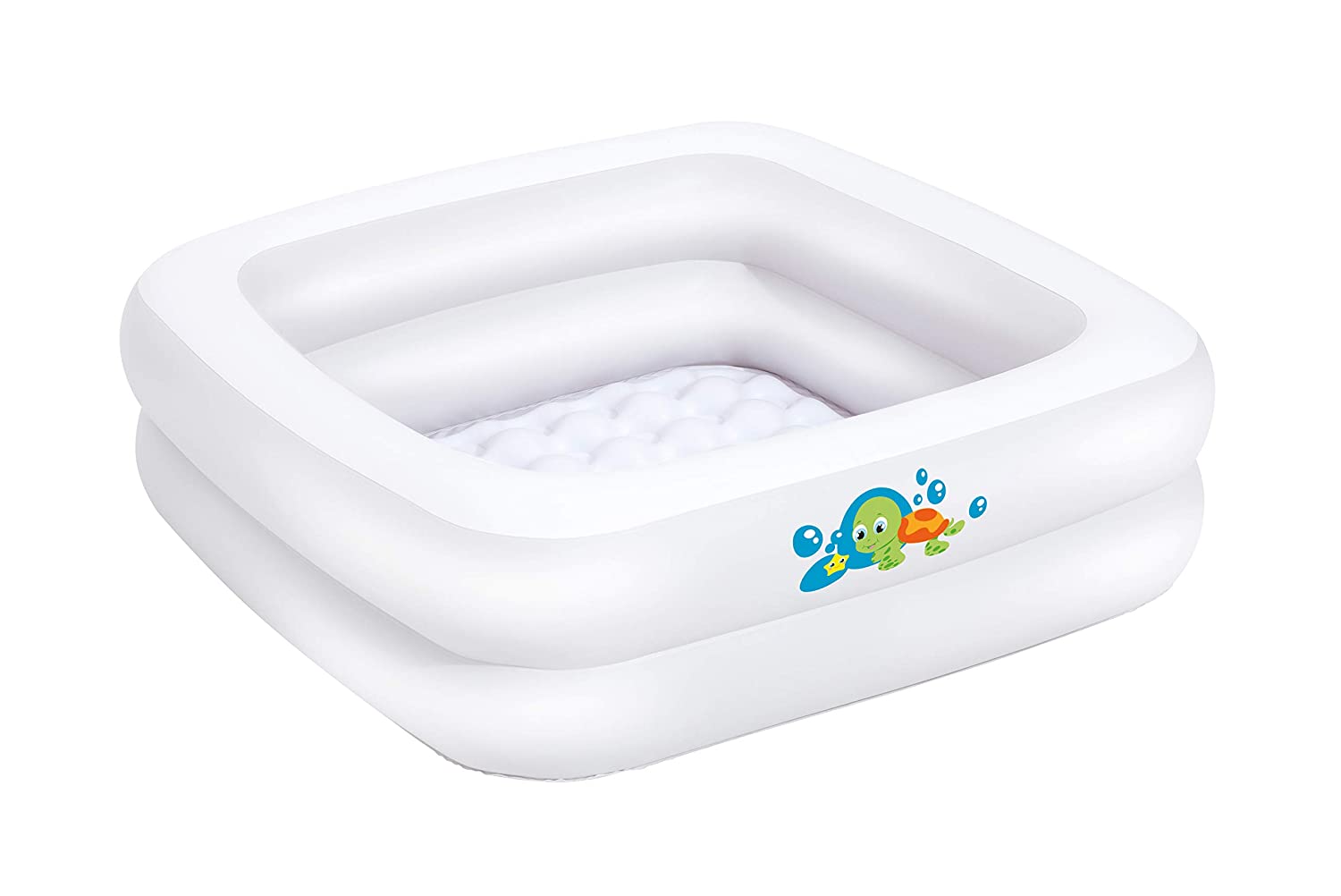 Bieco Baby Paddling Pool Approx. 86 x 86 x 25 cm Inflatable Bath for Indoor and Outdoor Use Swimming Pool Rectangular Small Paddling Pool for Children Inflatable Square Baby Bathtub
