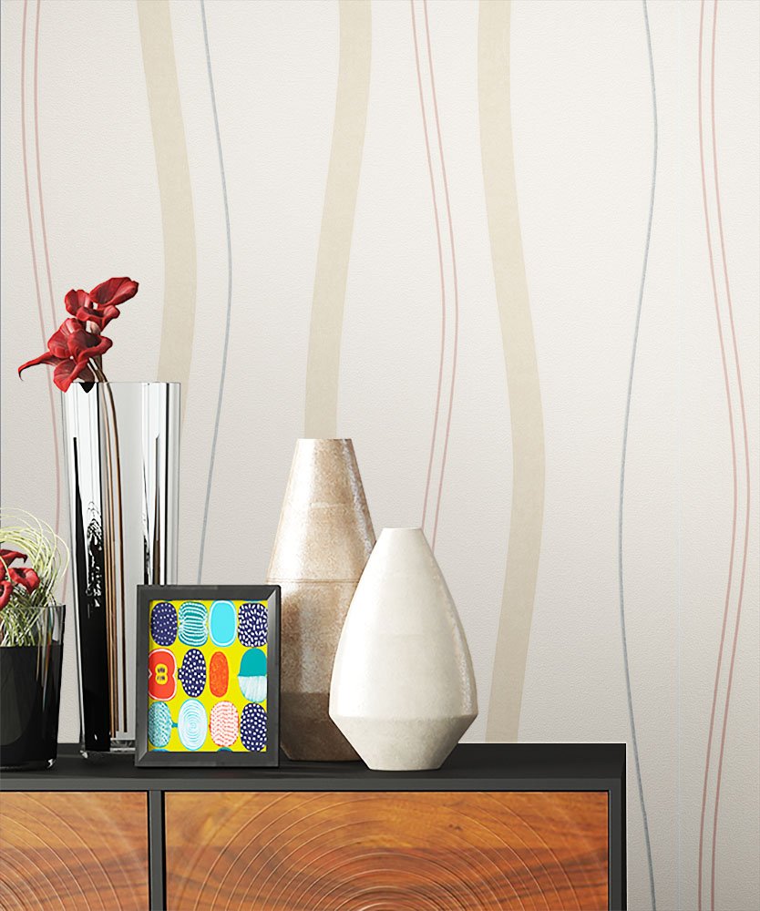 Newroom Flower Wallpaper Beige Non-Woven Wallpaper Brown Modern Design Look