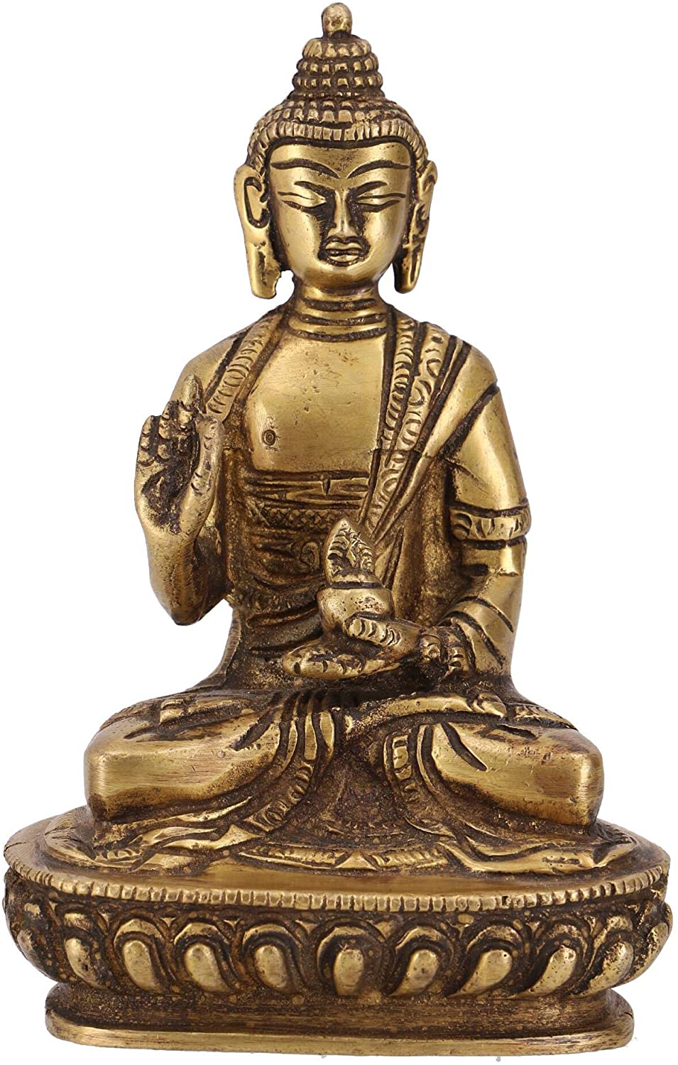 Guru Shop, Buddha Statue Brass Amog Hasiddhi 14X9X6 Cm Buddha Buddha Statue