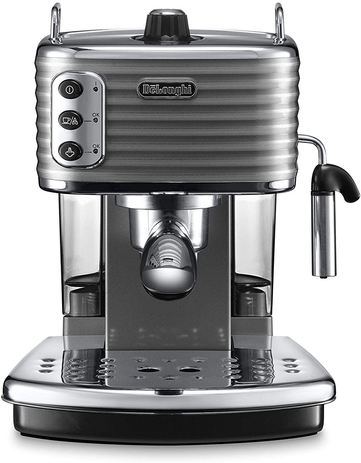 Delonghi Scultura Traditional Pump Espresso Coffee Machine, 1100 W, Grey