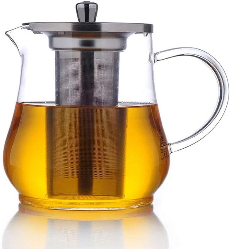 YULAN Heat Resistant Hob Tea Kettle Glass 1.5 L Filter Transparent Teapot Boiled Kettle Dedicated Direct Fire Gas 7 x 17 x 11 cm