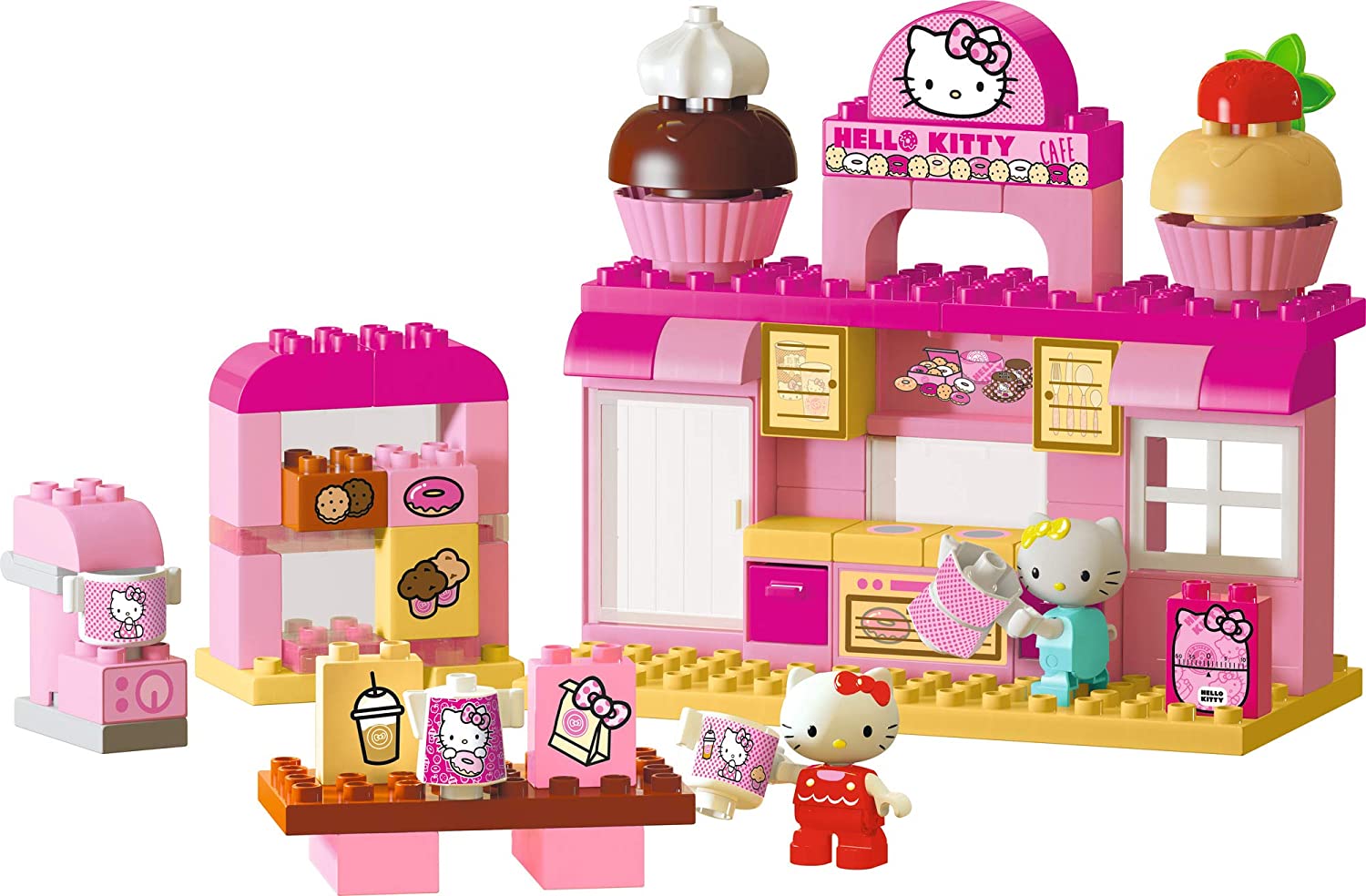 Big-Bloxx Hello Kitty Bakery, Building Block Set With 82 Pieces Including 2