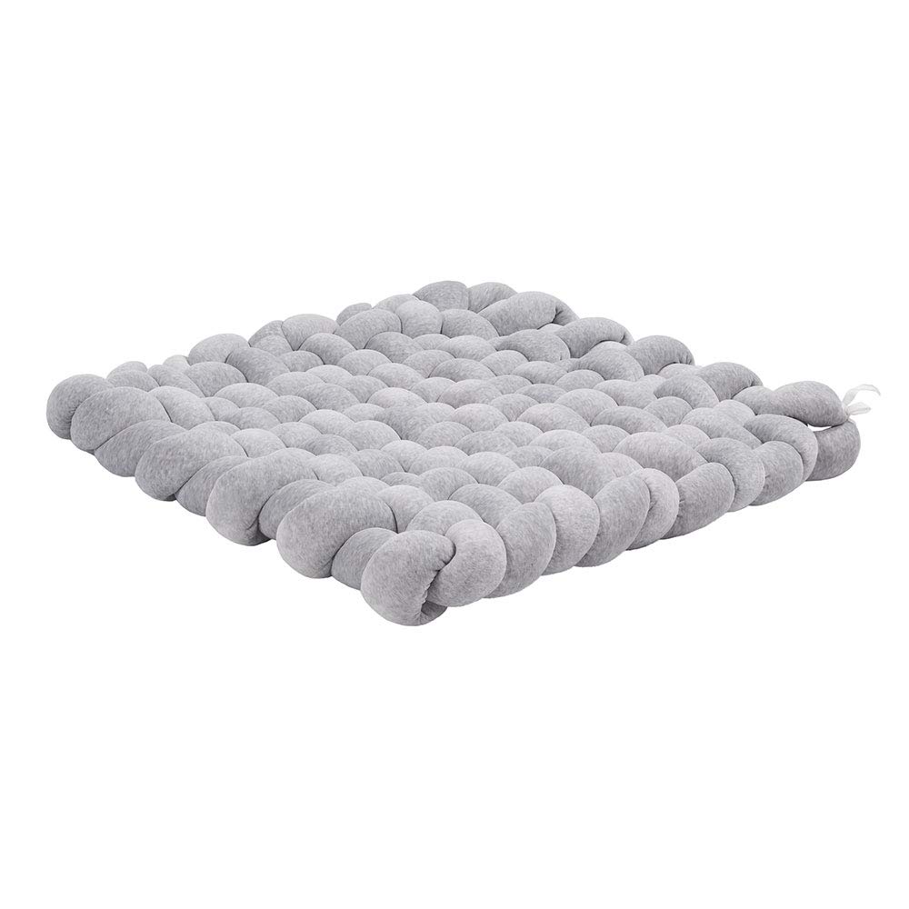 LULANDO Wicker mat velour, 80 x 80 cm, grey, infant mat, play mat, baby mat, velour, anti-allergic silicone fleece, infant, child, baby