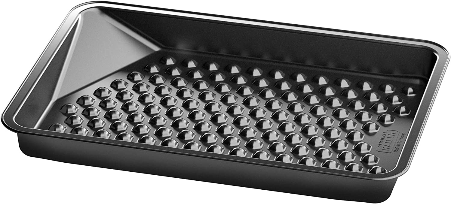 Kaiser Inspiration Rectangular Baking Tray, 42 x 29 x 4 cm, DripTec Structure, Non-Stick Coating, for Reduced Greasy Baking Results