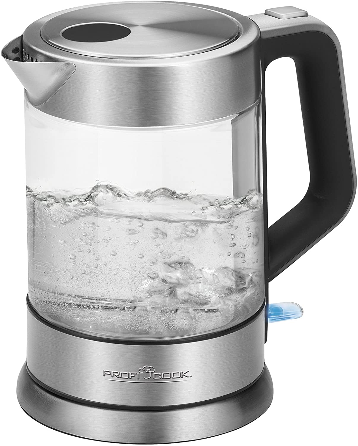 Profi Cook PC-WKS 1107 G Stainless Steel Glass Kettle, 1.5 L, 2200 W maximum, Stainless Steel Heating element, Steel, Stainless Steel