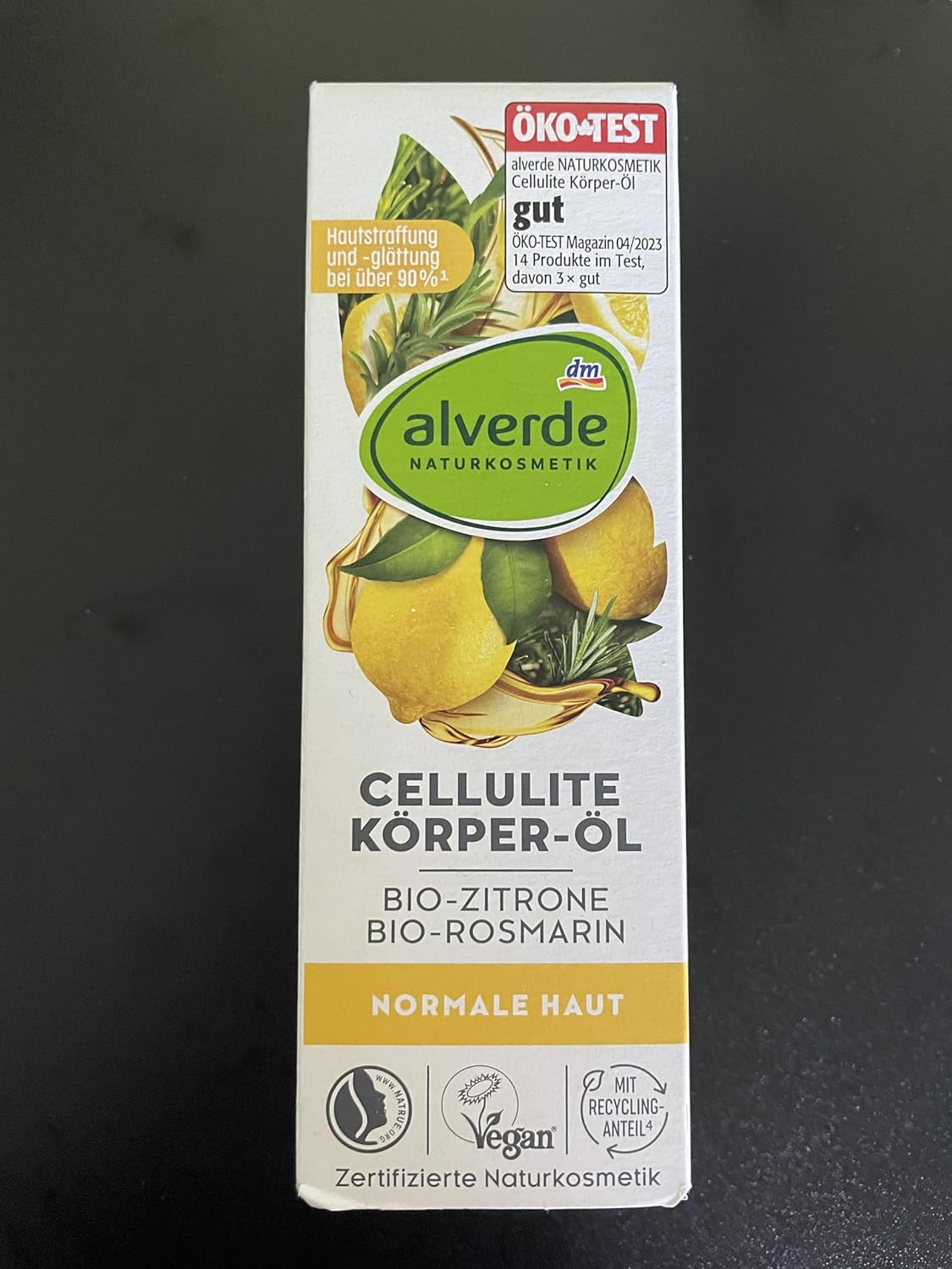alverde Natural Cosmetics Body Oil Cellulite Organic Lemon, Organic Rosemary, 100 ml