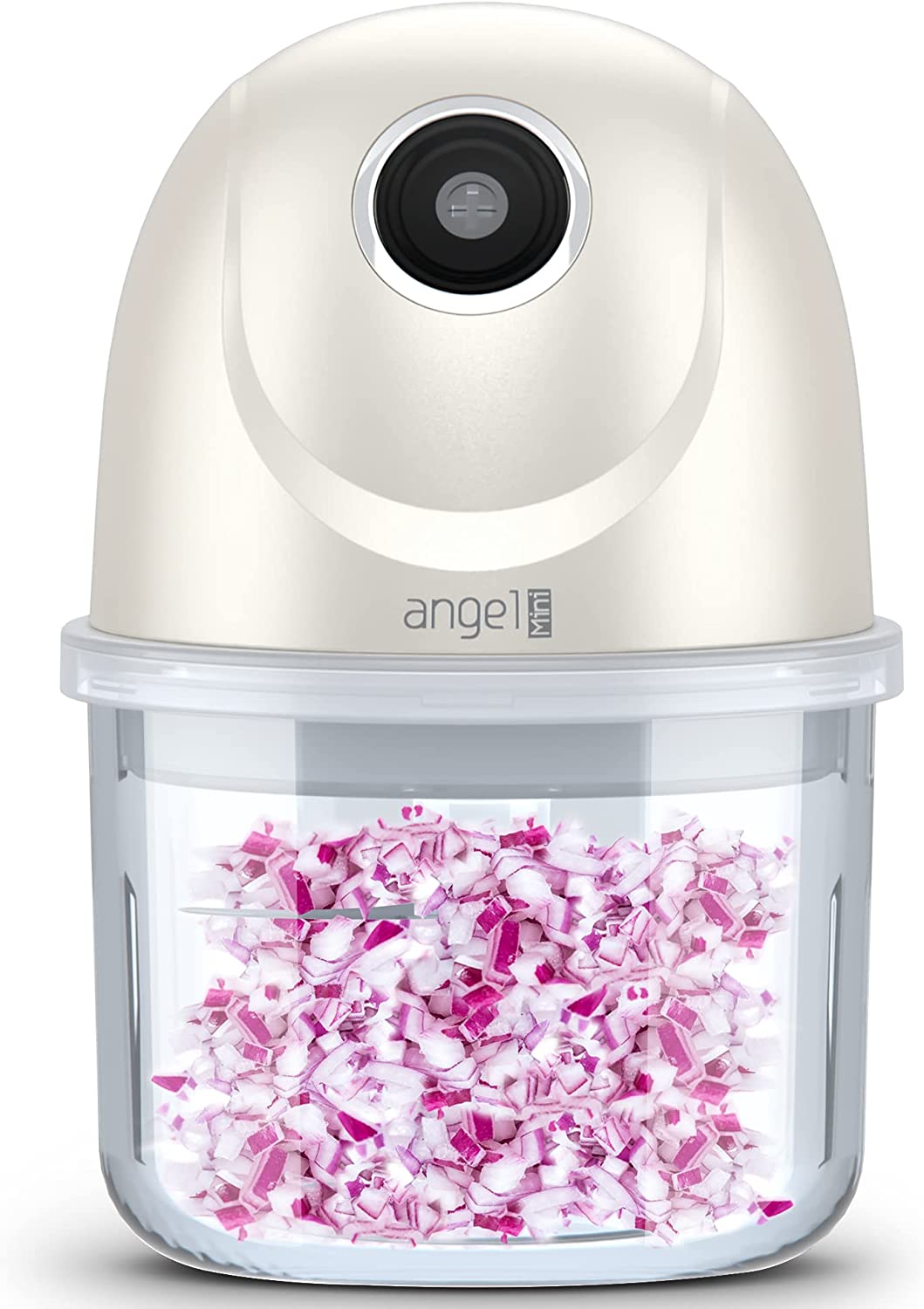 Electric Kitchen Chopper, 200 ml Chopping in 3 Seconds, Mini Angel Wireless Onion Cutter USB Charging, Suitable for Onion / Fruit / Nuts / Meat / Baby Food
