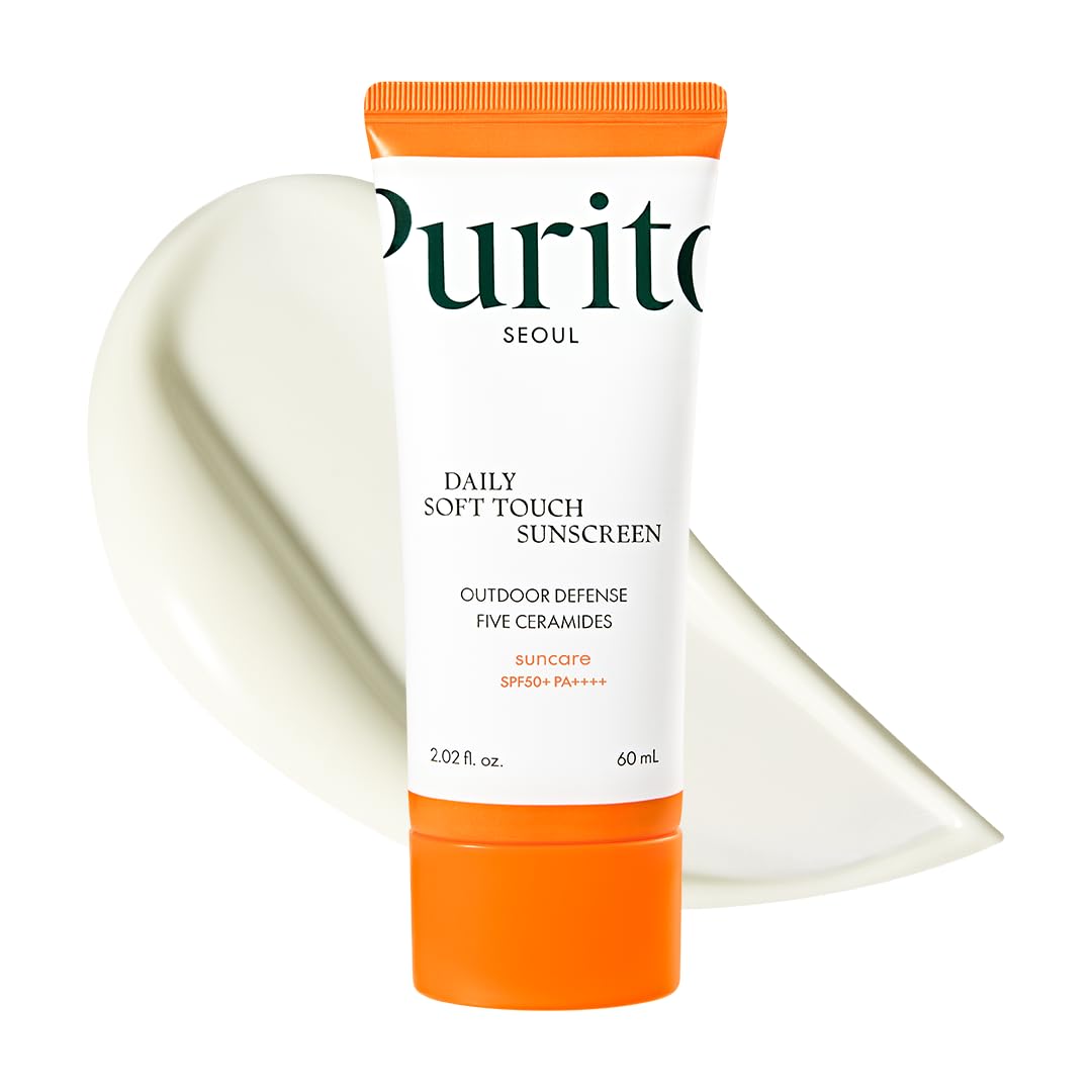 PURITO SEOUL Daily Soft Touch Sunscreen, SPF50+ PA++++, Ceramides, Non White Cast, Water-Resistant UVA & UVB Protection, K-Beauty