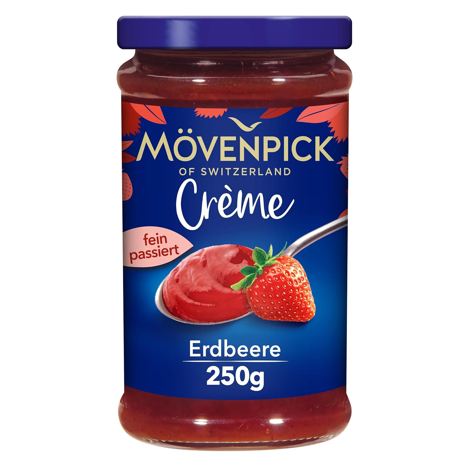 Mövenpick Gourmet Cream Strawberry, Premium Fruit Spread without Pieces and No Seeds, 250 g (Pack of 1)