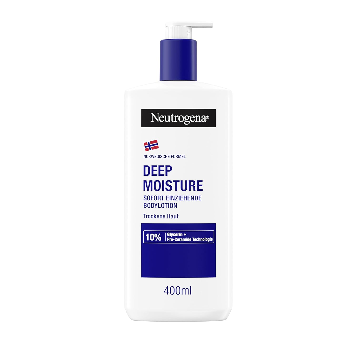 Neutrogena Norwegian Formula Deep Moisture Instant Absorbing Body Lotion (400ml) for More Moisture for Dry Skin