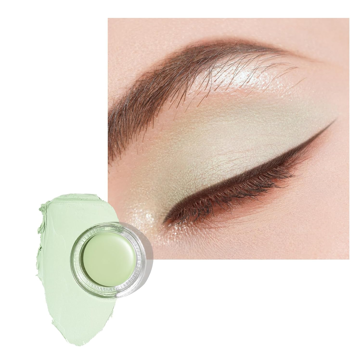 Matt Eyeshadow Mint Green, Waterproof Eyeshadow, Primer, Fine Texture, Lasts 16 Hours + Quick-Drying, Smudge-Proof, Matt Surface, Vegan 06 g (CM08), Mint