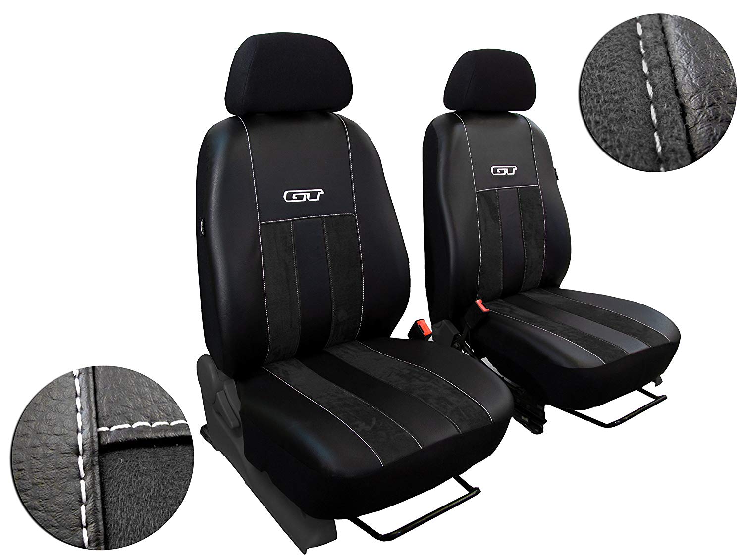 POK-TER-TUNING Transit Custom Alcantra GT Front Seat Covers / Bus Covers in Faux Leather in this listing BLACK (3 colours available on other listing)