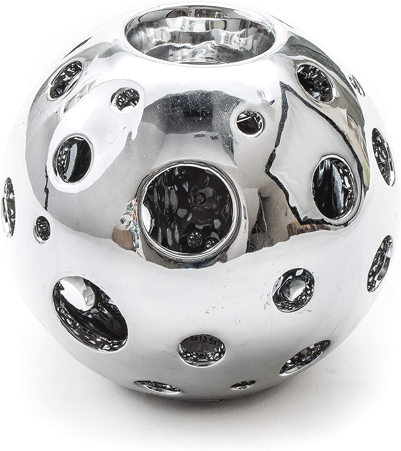 Daro Decorative Ceramic Ball Tealight Silver Diameter 13.5 cm Single or Set