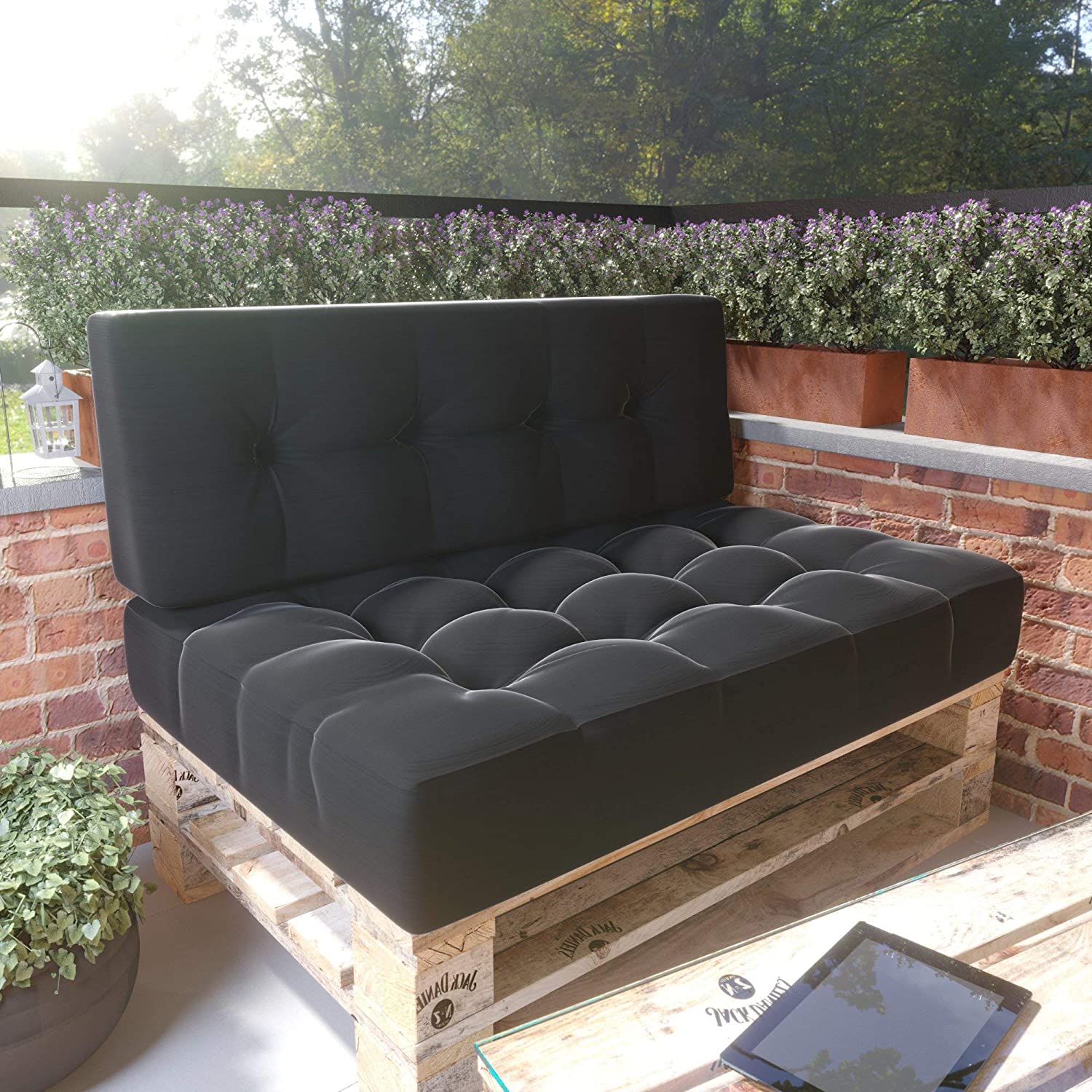 Mss Relax Pallet Sofa Pallet Cushion In Anthracite Light And Dark
