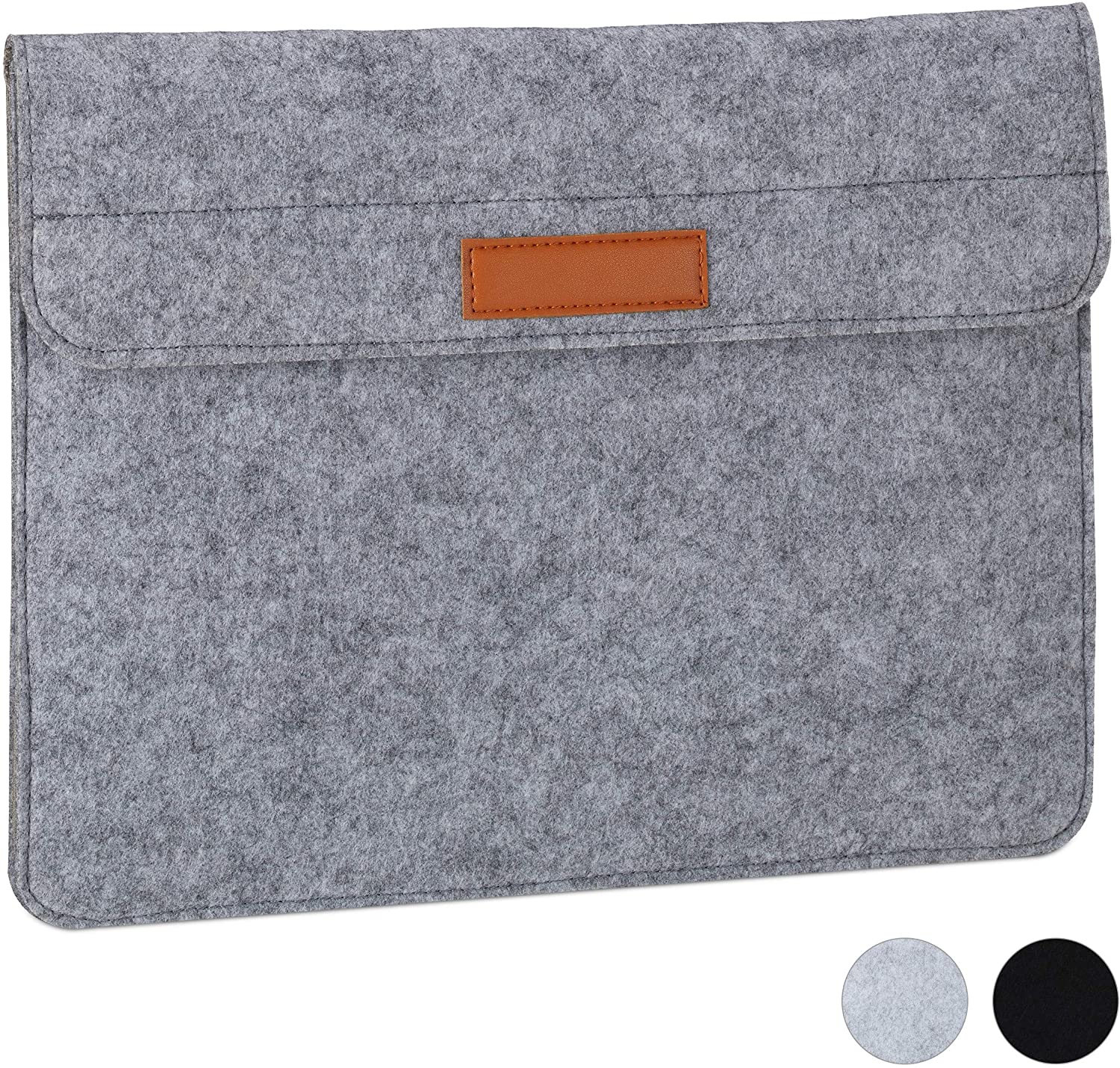 Relaxdays Laptop Sleeve 13 Inch Felt Protective Laptop & Notebook 4 Compart