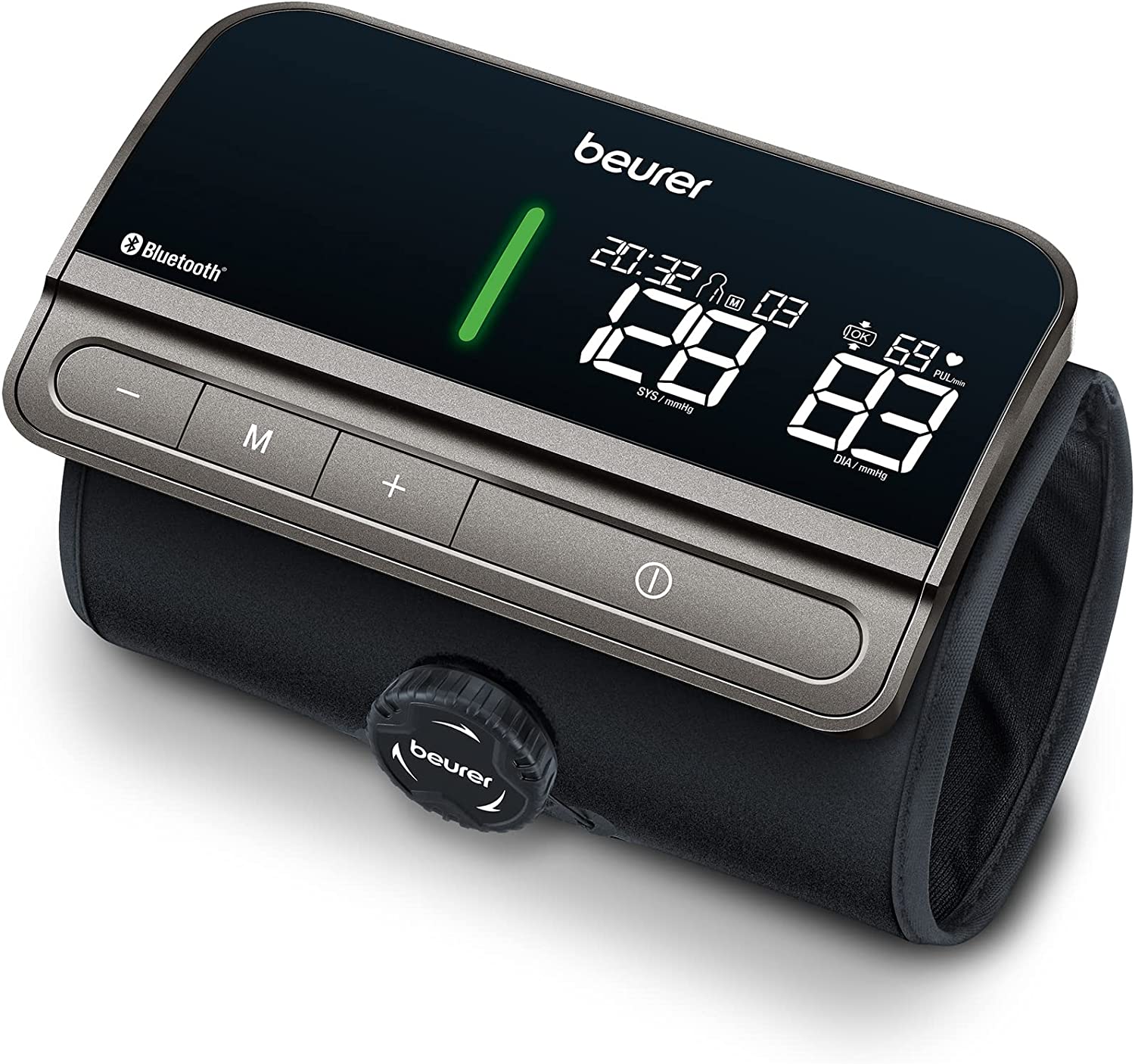 Beurer BM 81 easyLock Upper Arm Blood Pressure Monitor with Innovative Cuff without Hoses or Cables Gentle Pressure Building & Fast Measuring Time Medical Device with App Connection