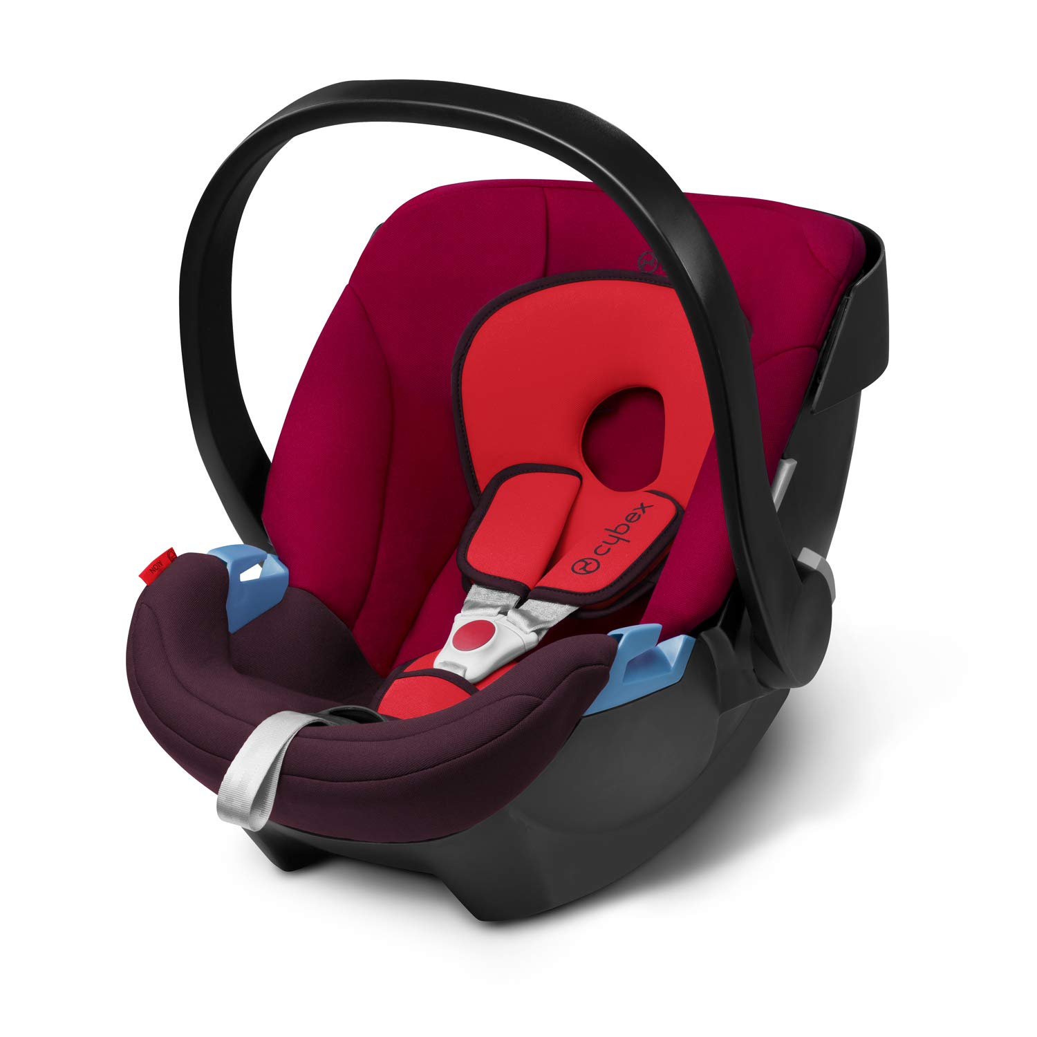 CYBEX Silver Aton Baby Car Seat with Newborn Insert, From Birth to Approx. 18 Months, Max. 13 kg, Rumba Red