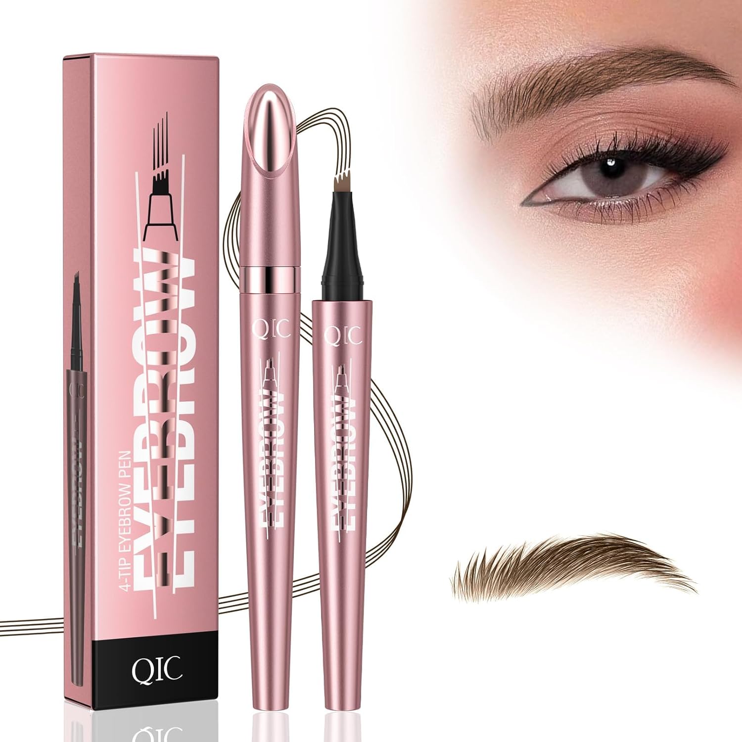 Pack of 2 Microblading Eyebrow Pencils, Upgraded 3D Eyebrow Pencils, Waterproof, Durable, Natural, Finer, Magic Eyebrow Pencil, Can Easily Natural Eyebrows (Black x 2)