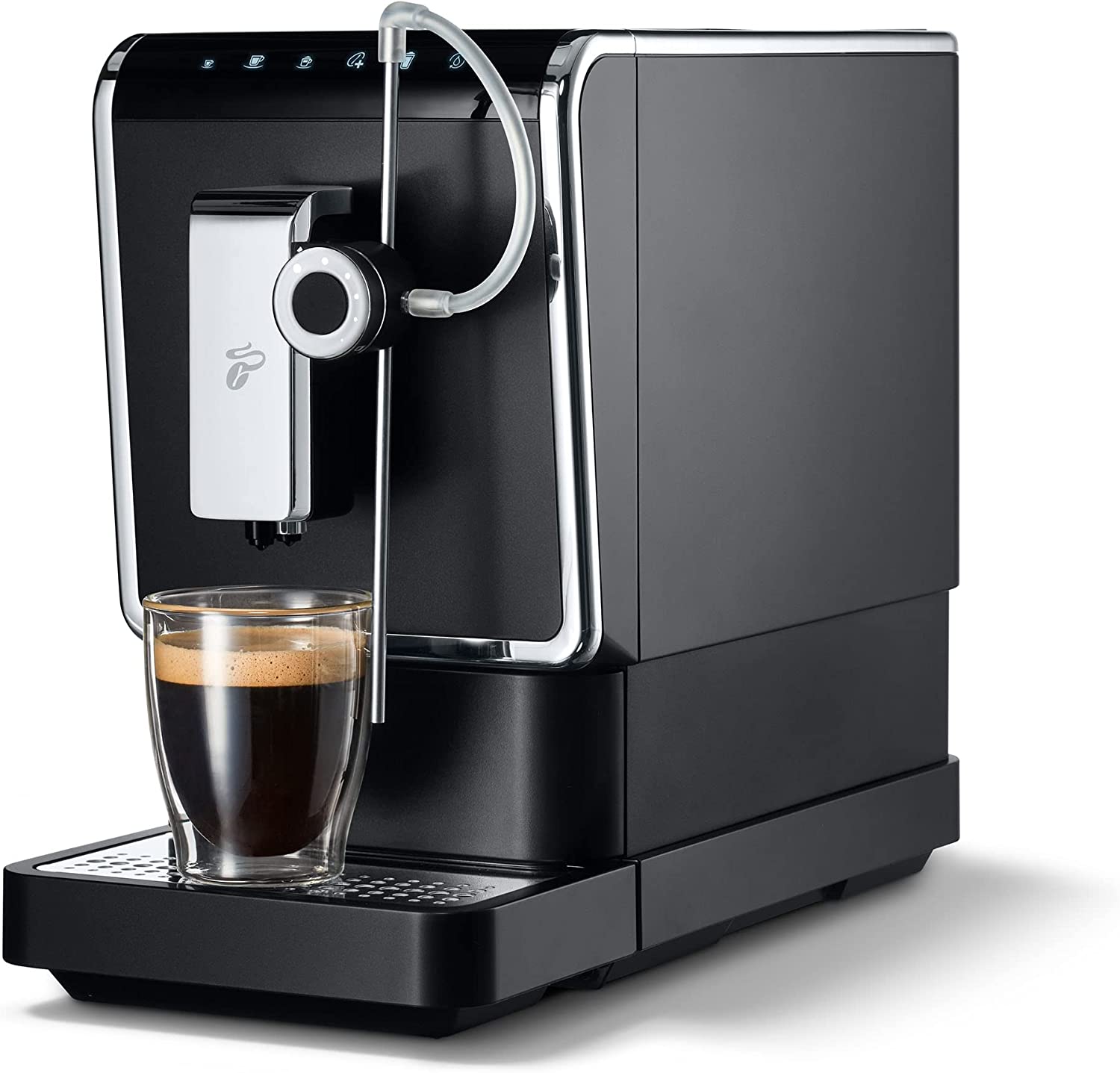 Tchibo Esperto Pro Fully Automatic Coffee Machine with One Touch Function for Caffè Crema, Espresso, Cappuccino and Milk Foam, Anthracite