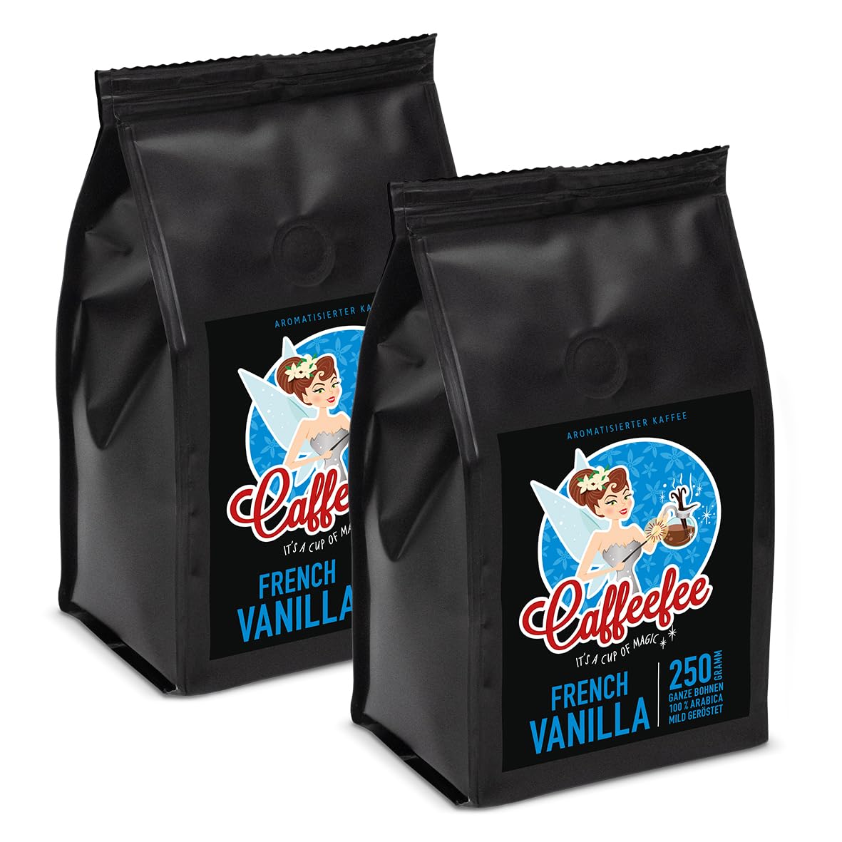 Caffeefee French Vanilla Beans 2 x 250g Flavored Roasted Coffee