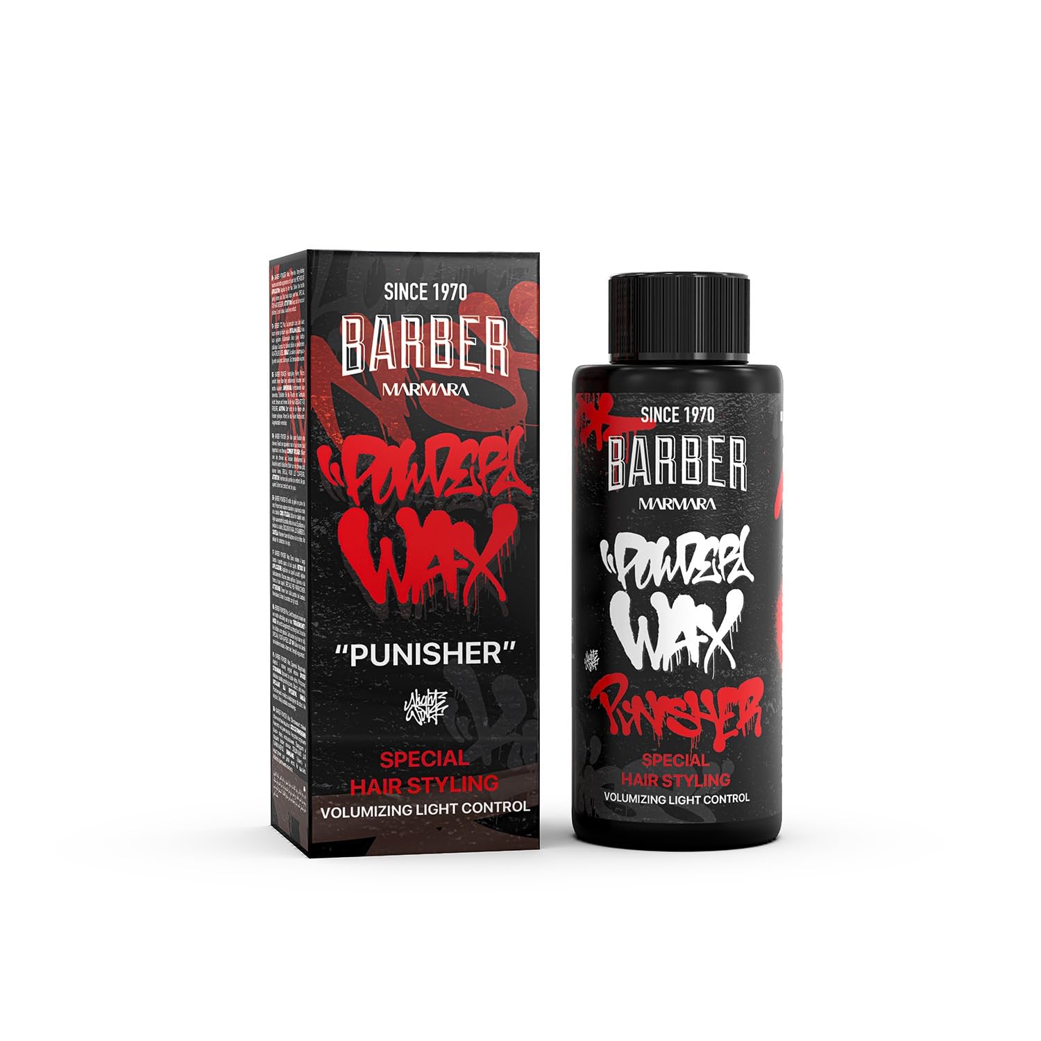 Barber Marmara Hair Powder Men | Hair Powder with Matte Effect and Light Hold for Women and Men | Styling Powder Matte Look | Hair Styling | Modeling Styling Powder | Matte Powder (20g, Punisher)